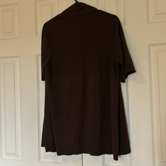 CHICO’S Brown open cardigan Sz 8 - Picture 7 of 9